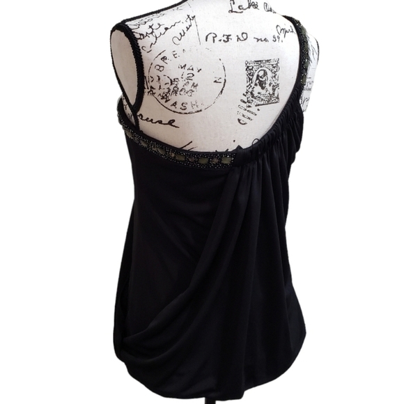 BCBGMaxAzria Embellished One Shoulder Top - Picture 4 of 6